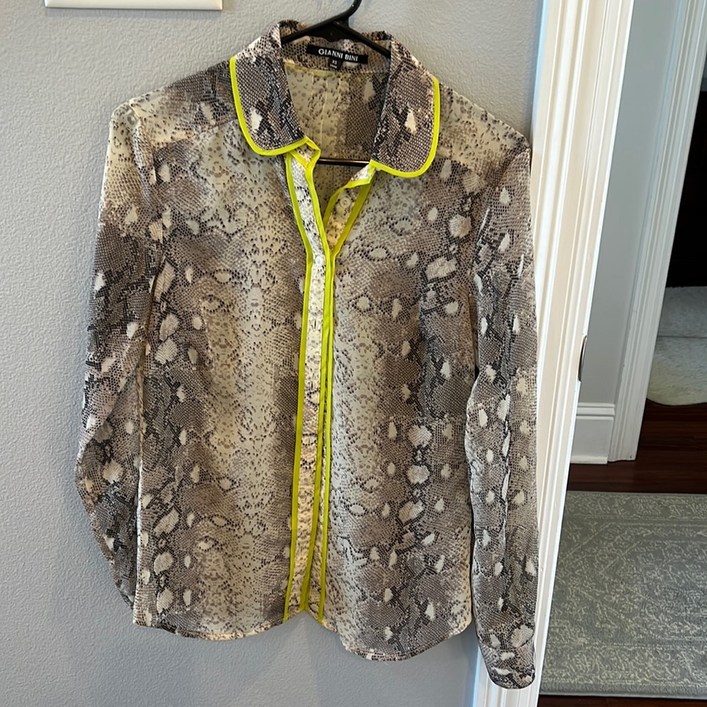 Snake Print Button Down Top - image 1